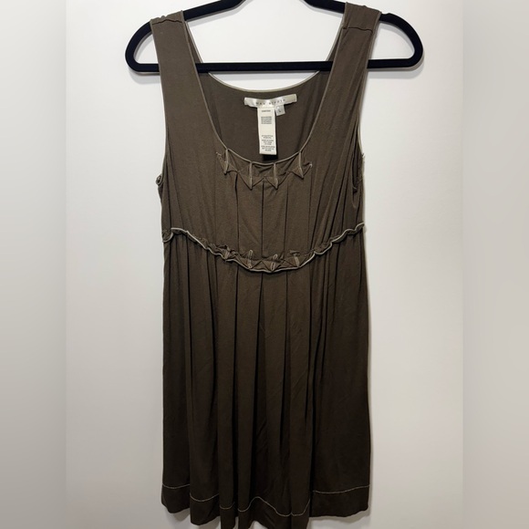 Max Studio Brown Pleated Ruffled Sundress - Picture 1 of 3